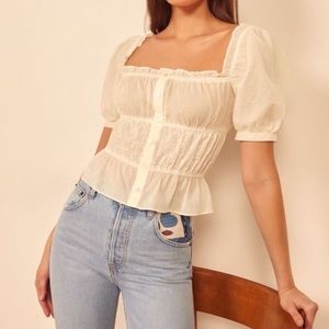 NWT Reformation Sicilian Top in Ivory - Size Medium